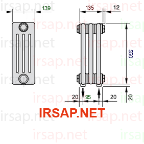 Радиатор IRSAP Tesi 40550/3 T16 CL 01